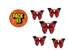 Dije Esmaltado Mariposa Rosa X 5 Unidades